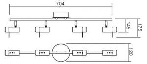 Redo 04-332 - Spot LED SLIM, 4 x 4W, 230 V, crom lucios