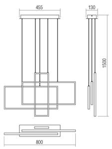 Redo 01-2314 - Lustră LED dimabilă suspendată pe cablu PLANA, LED/60W/230V, auriu