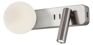 Redo 01-2993 - Aplică de perete LED OASIS LED/3W/230V+1xG9/10W USB CRI 90 crom