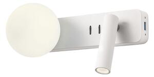 Redo 01-2991 - Aplica de perete LED OASIS LED/3W/230V+1xG9/10W USB CRI 90 alb
