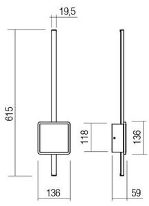 Redo 01-2697 - Aplica de perete LED DIAZ, 20W/230V, CRI 90, auriu