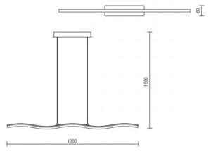 Redo 01-893 - Lustră LED PULSE suspendată pe cablu, LED/23,1W/230V, crom mat