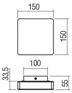 Redo 01-2384 - Aplica LED de perete TABLET, 11W/230V, 3000K, CRI 90, negru