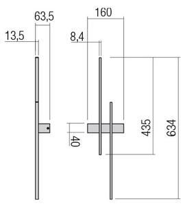 Redo 01-2747 - Aplică de perete LED TANGENT, 13W/230V, CRI 90, neagră