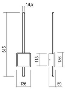 Redo 01-2696 - Aplica LED de perete DIAZ, 20W, 230V, CRI 90, albă