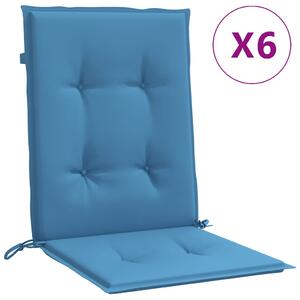 Perne scaun spătar mic 6 buc. melanj albastru 100x50x4cm textil