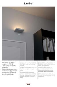 Redo 01-3016 - Aplica de perete LED LAMINA 2xLED/15W/230V CRI 90 negru
