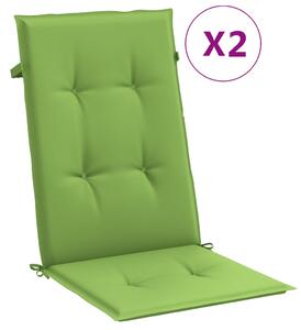 Perne scaun spătar înalt 2 buc. melanj verde 120x50x4 cm textil