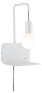 Paulmann 79812 - Lampă de perete CALVANI cu poliță și port USB, 1xE27/40W, 230V, albă