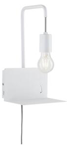 Paulmann 79812 - Lampă de perete CALVANI cu poliță și port USB, 1xE27/40W, 230V, albă