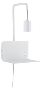 Paulmann 79812 - Lampă de perete CALVANI cu poliță și port USB, 1xE27/40W, 230V, albă