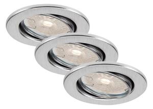 Brilo - Set de 3 spoturi LED încastrate pentru baie, dimabile (DIMM), 5,5W/230V, IP23