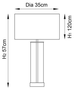 Endon 68802 - Lampă de masă tactilă dimabilă LESSINA 1xE27/10W/230V auriu/alb