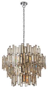 Endon 72746 - Lustru din cristal VIVIANA pe lanț, 15xE14/40W/230V, fumuriu