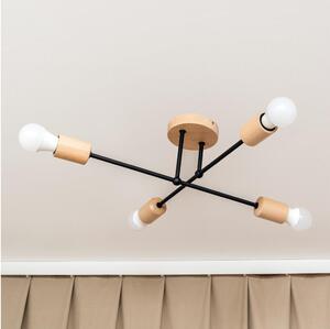 Lustră aplicată CAMBRIDGE 4xE27/15W/230V, din lemn de pin