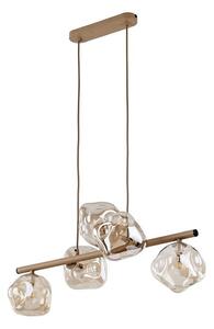 Lustră suspendată pe cablu LAVA, 5xG9/8W/230V, bej/bej fumuriu