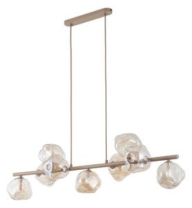 Lustră suspendată pe cablu LAVA, 9x G9, 8W, 230V, bej/fumuriu bej