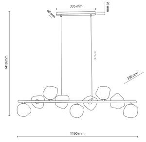 Brilagi - Lustră suspendată pe cablu VULCANO 9xG9/8W/230V, bej/bej fumuriu
