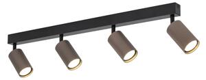 Spot TUNE, 4x GU10/10W/230V, negru/maro