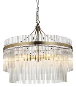 Endon 99166 - Candelabru MARIETTA cu lanț, 5xE14/7W/230V, alamă/sticlă clară
