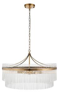 Endon 112574 - Candelabru suspendat pe lanț MARIETTA GRAND 7xE14/7W/230V alamă/sticlă clară