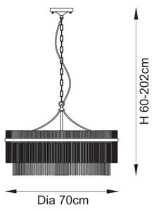 Endon 112574 - Candelabru suspendat pe lanț MARIETTA GRAND 7xE14/7W/230V alamă/sticlă clară