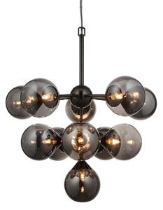 Endon 101147 - Lustră suspendată pe cablu OSCAR, 11 x G9, 18W, 230V, negru/fumuriu