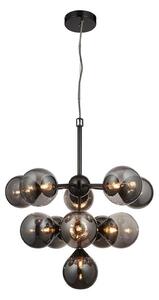 Endon 101147 - Lustră suspendată pe cablu OSCAR, 11 x G9, 18W, 230V, negru/fumuriu