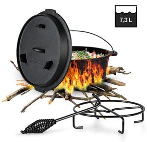 Klarstein Guernsey, oală premium din fontă, 6.0 oală barbecue, fontă, dimensiunea M/6 qt/7,3 l
