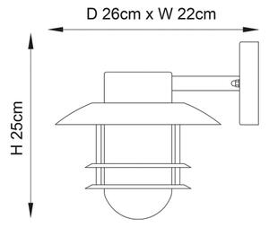 Endon 74703 - Aplica de perete pentru exterior JENSON, 1xE27/40W/230V, IP44, crom lucios