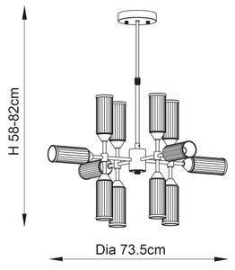 Endon 92214 - Candelabru pe tijă TOUR 12xG9/3W/230V, alamă