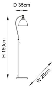 Endon 98753 - Lampă de podea FRANKLIN 1xE27/10W/230V crom mat/antracit