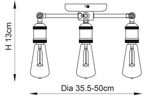 Endon 76124 - Spot halogen 3xE27/10W/230V crom mat/cupru