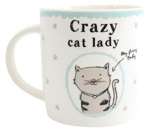 Cana ceramica Femeie nebuna cu pisici 9 cm