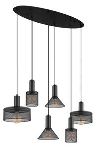 Globo 15648-6H - Lustră suspendată pe cablu JEDD, 6xE27/60W/230V, negru