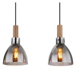 Globo 15550-4H - Lustră suspendată MATTEA pe cablu, 4xE27/6W/230V, negru/fumuriu