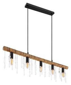 Globo 15532-5H - Lustră suspendată pe cablu KIRA 5xE14/40W/230V negru/maro