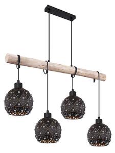Globo 54029-4H - Candelabru suspendat pe cablu JODIE 4xE27/40W/230V bej/negru