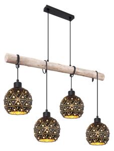 Globo 54029-4H - Candelabru suspendat pe cablu JODIE 4xE27/40W/230V bej/negru