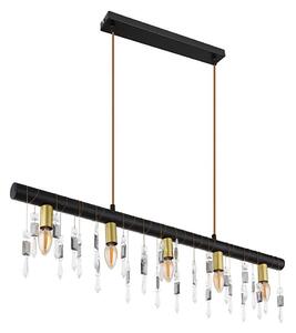 Globo 15532-5HB - Candelabru suspendat pe cablu KIRA, 5xE14/40W/230V, negru