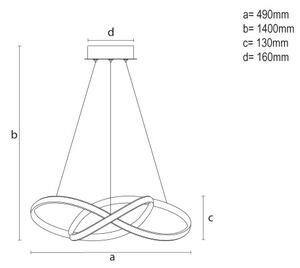 Lustră LED dimabilă suspendată pe cablu LED/65W/230V 3000-6500K + telecomandă