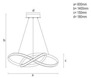 Lustru LED dimerizabil pe cablu LED/85W/230V 3000-6500K + telecomandă
