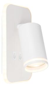 Aplica LED de perete tip spot PIPE 1xGU10/10W/230V + LED/6W, albă