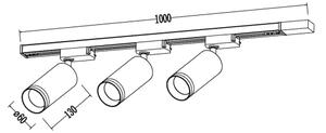 Spot pentru șină PIPE 3xGU10/10W/230V negru