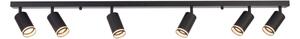 Spot aplicat PIPE 6x GU10/10W/230V negru
