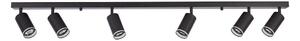 Spot aplicat PIPE 6x GU10/10W/230V negru