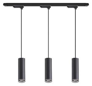 Lustră suspendată pe cablu pentru sistem de șină PIPE, 3x GU10, 10W, 230V, neagră