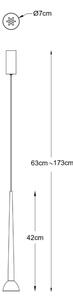 Zuma Line P0603-01A-P7B1 - Lustră LED suspendată pe cablu BOSTON LED/5W/230V, neagră