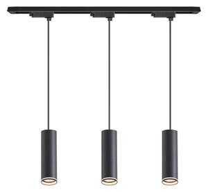 Lustră suspendată pe cablu pentru sistem de șină PIPE, 3x GU10, 10W, 230V, neagră