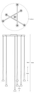 Zuma Line P0603-07C-SDB1 - Lustră LED suspendată pe cablu BOSTON 7xLED/6W/230V negru/auriu